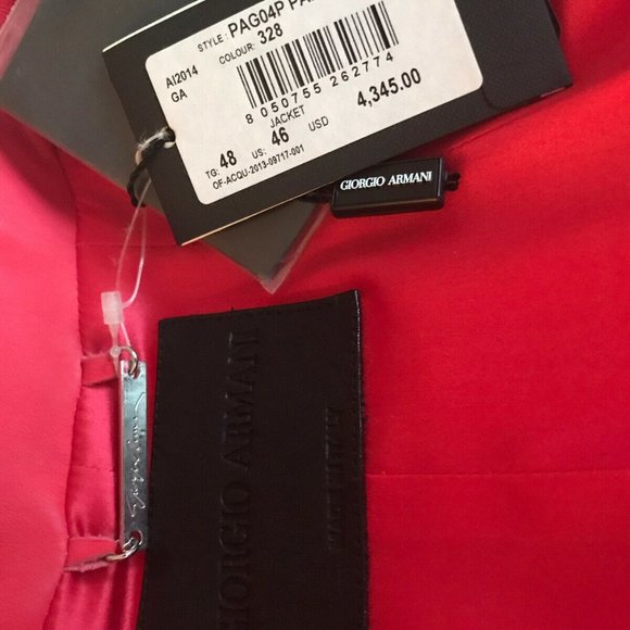 Giorgio Armani Red Leather Jacket New Size 46 - Picture 6 of 10